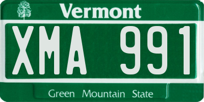 VT license plate XMA991