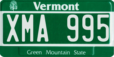 VT license plate XMA995
