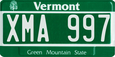 VT license plate XMA997