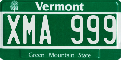 VT license plate XMA999