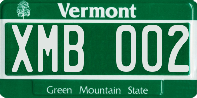 VT license plate XMB002