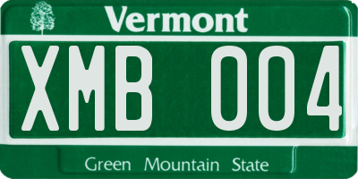 VT license plate XMB004