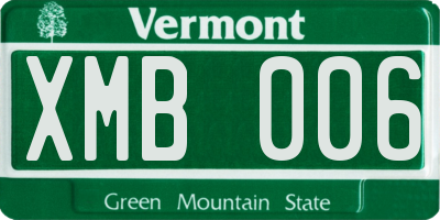 VT license plate XMB006