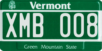 VT license plate XMB008