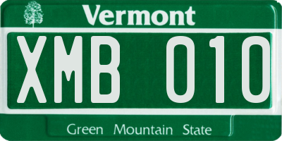 VT license plate XMB010