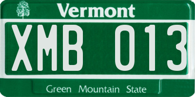 VT license plate XMB013