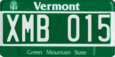 VT license plate XMB015