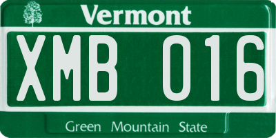 VT license plate XMB016
