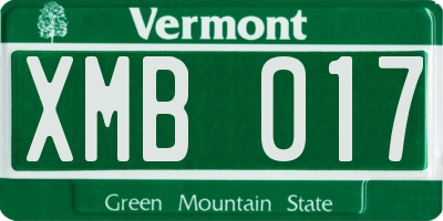 VT license plate XMB017