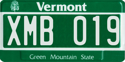 VT license plate XMB019