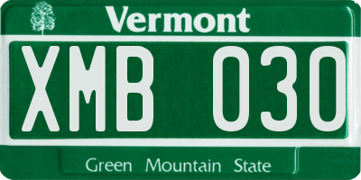 VT license plate XMB030