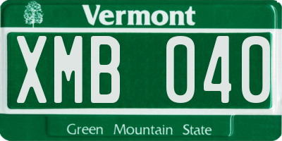 VT license plate XMB040