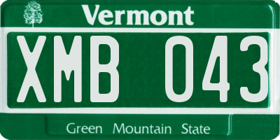 VT license plate XMB043
