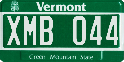 VT license plate XMB044