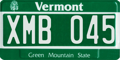 VT license plate XMB045