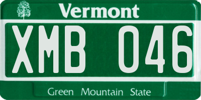 VT license plate XMB046