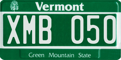 VT license plate XMB050