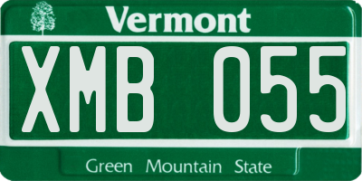 VT license plate XMB055