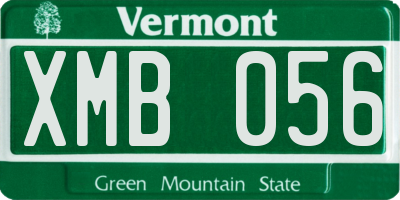 VT license plate XMB056