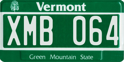 VT license plate XMB064