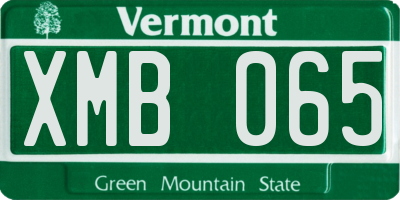 VT license plate XMB065