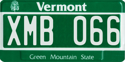 VT license plate XMB066