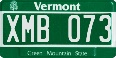 VT license plate XMB073