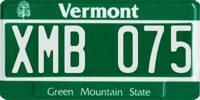 VT license plate XMB075