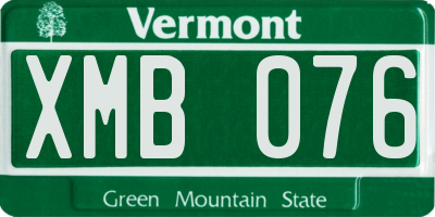 VT license plate XMB076