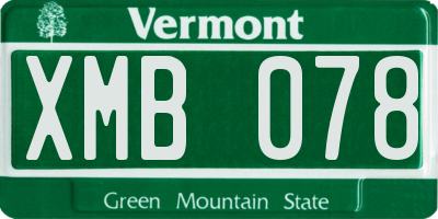 VT license plate XMB078
