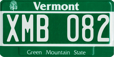 VT license plate XMB082