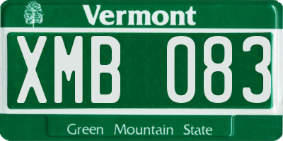 VT license plate XMB083