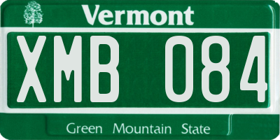 VT license plate XMB084