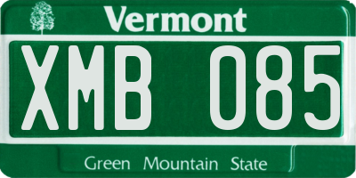VT license plate XMB085