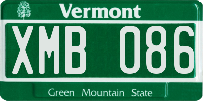 VT license plate XMB086