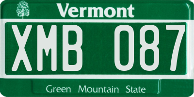 VT license plate XMB087