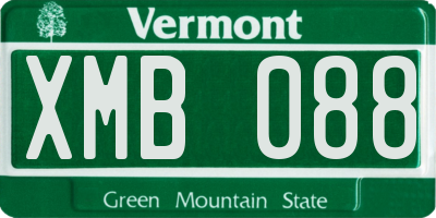 VT license plate XMB088