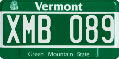 VT license plate XMB089