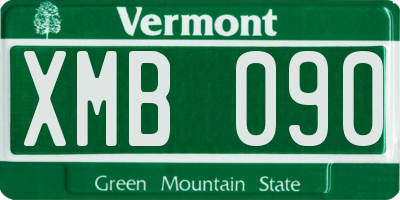VT license plate XMB090