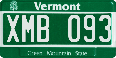 VT license plate XMB093