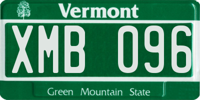 VT license plate XMB096