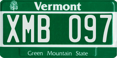 VT license plate XMB097