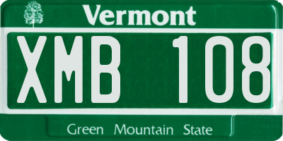 VT license plate XMB108