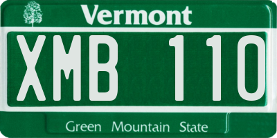 VT license plate XMB110