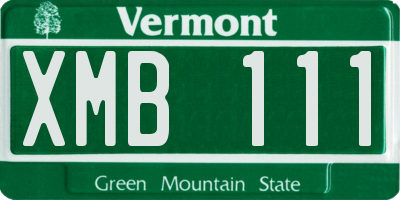 VT license plate XMB111