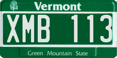VT license plate XMB113
