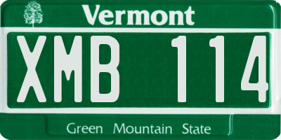 VT license plate XMB114