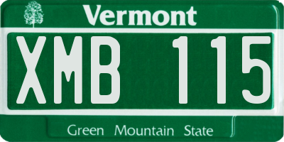 VT license plate XMB115