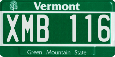 VT license plate XMB116