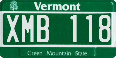 VT license plate XMB118